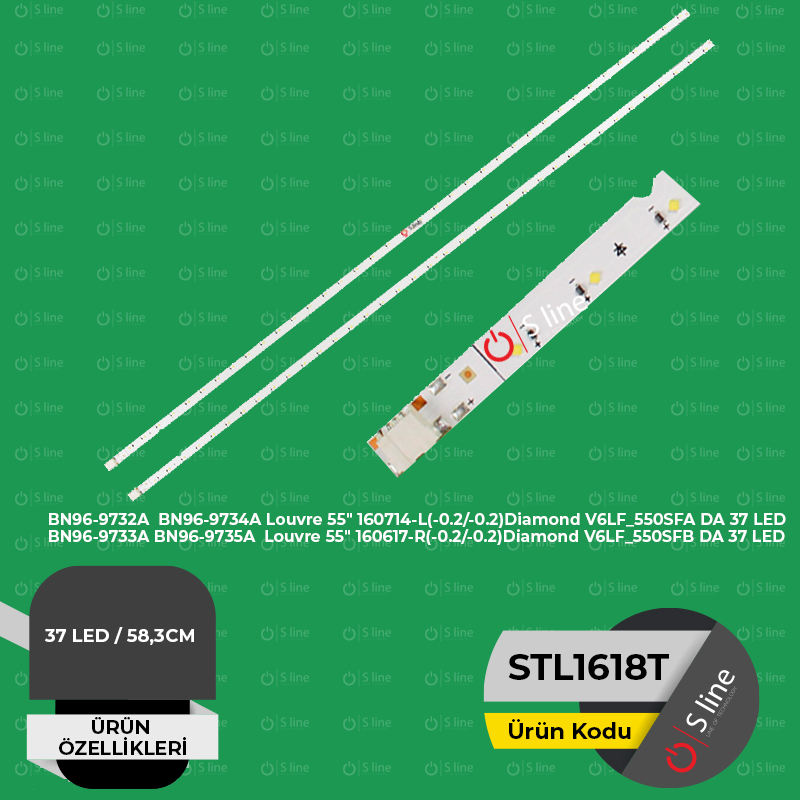 Samsung BN96-9732A,BN96-9734A,Louvre 55" 160714-L,BN96-9733A,BN96-9735A Led Bar-