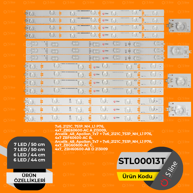 Arcelik_48_Apollon_7x7 + 7x6_2121C_7S1P_NH_L1,ZBE60600-AC A,ZBF60600-AC B Tv Led