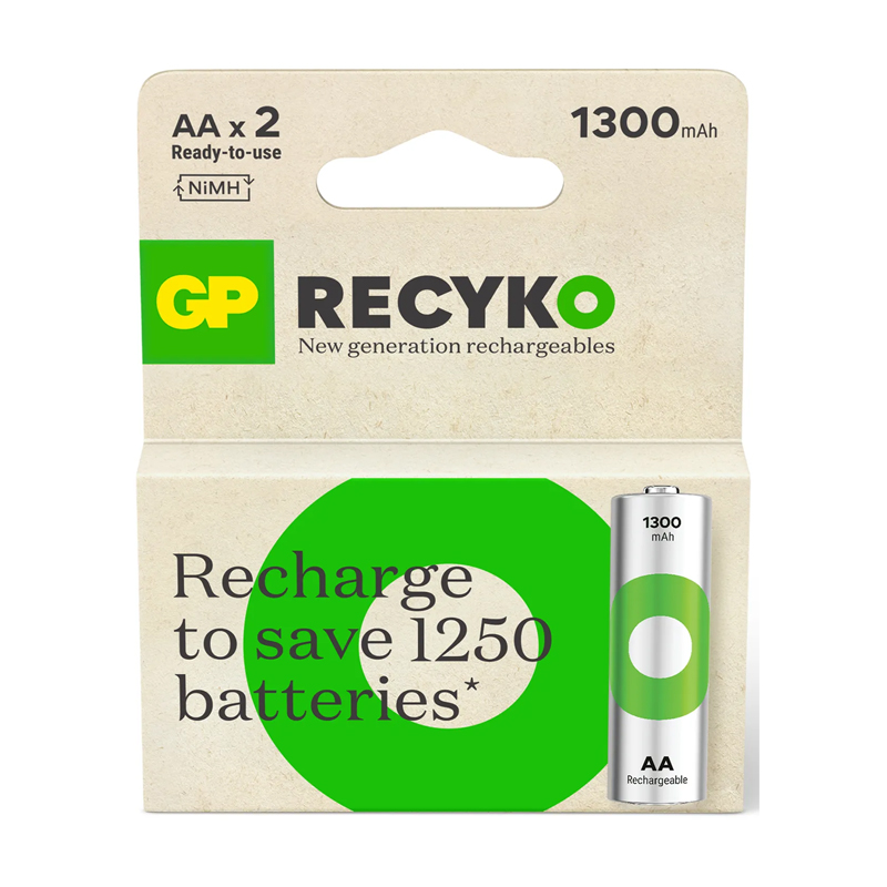 Recyko 1300mAh AA 2`Li Blister Şarjlı Pil