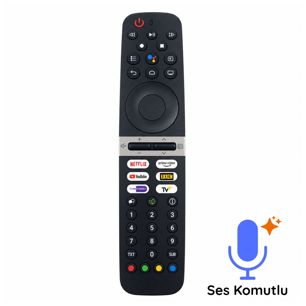Arçelik Beko Grundig Exxen Tuşlu Ses Komutlu TV Kumandası