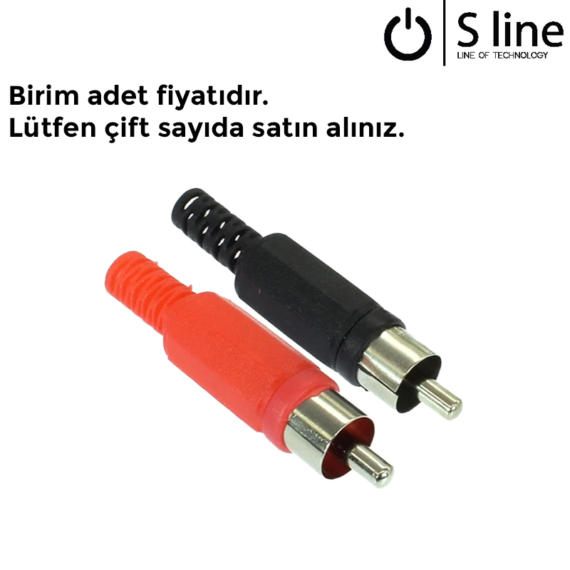 OEM RCA Erkek Jack Kırmızı/Siyah
