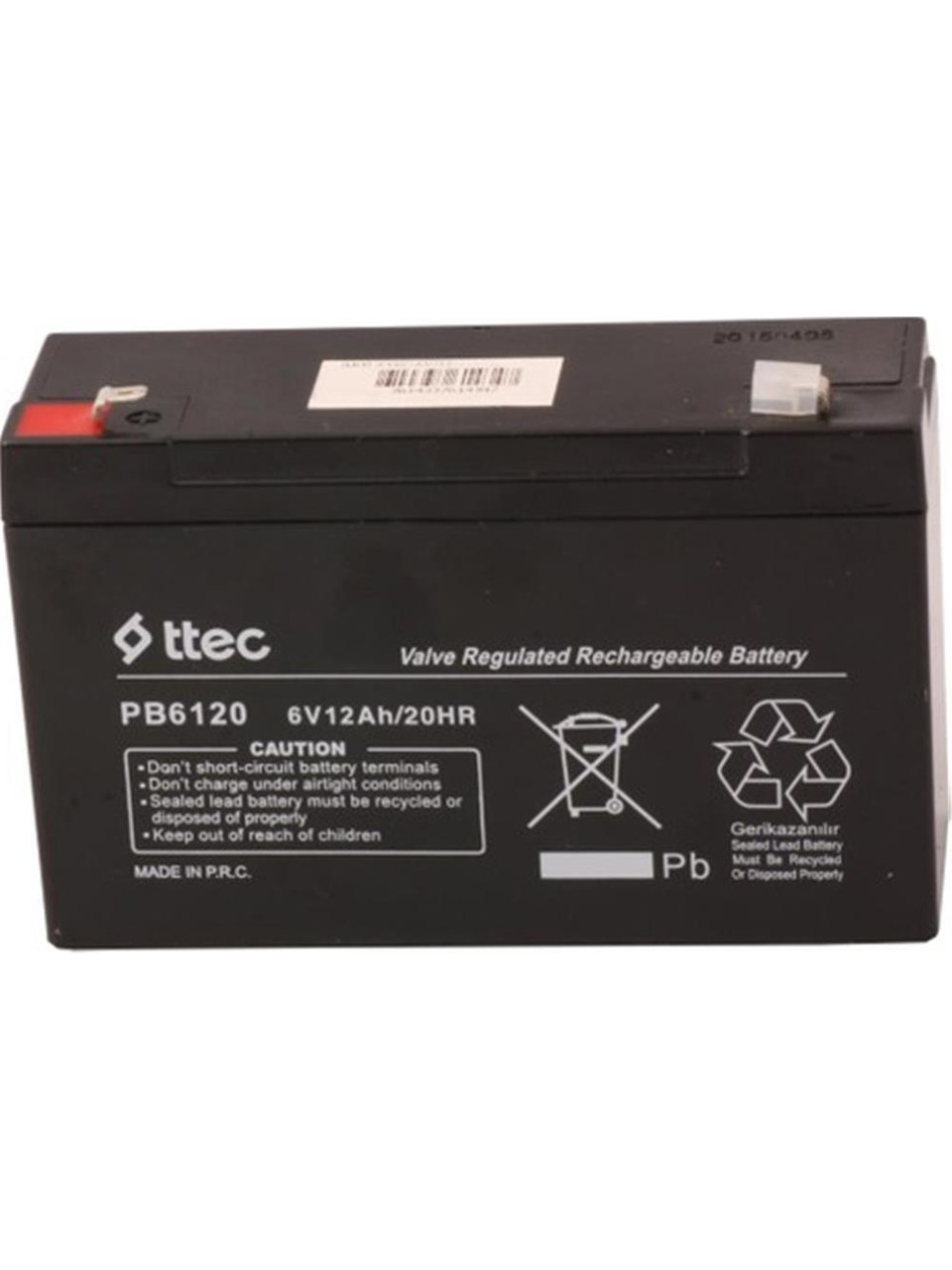 TTEC 6V 12Ah Bakımsız Kuru Akü 1,70kg K:10