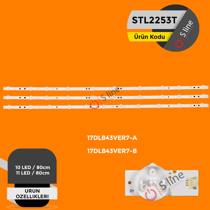 43" VESTEL 17DLB43VER7-A 17DLB43VER7-B TV Ledi