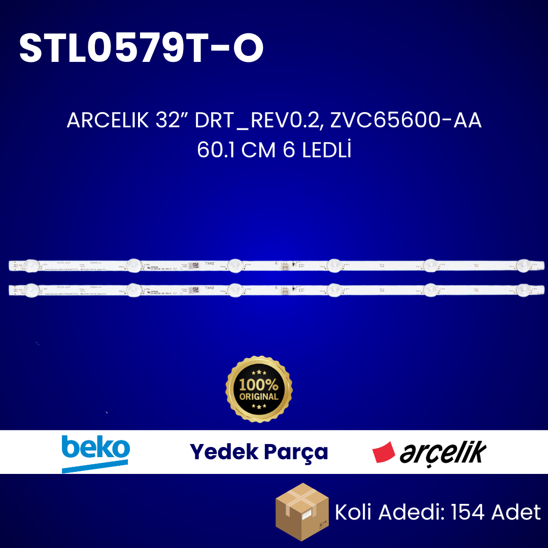 Arçelik 32" DRT_REVO.2 ZVC65600-AA ORIJINAL TV LED KOLİ: 154 ADET