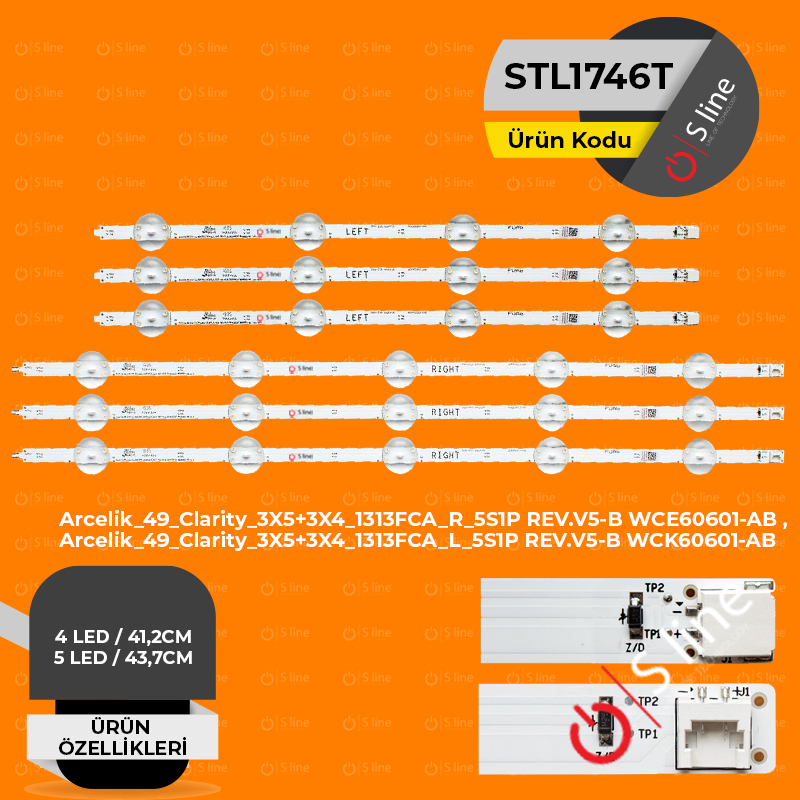 Arcelik_49_Clarity_3X5+3X4_1313FCA_R_5S1P REV.V5-B WCE60601-AB B49L 8850 5B, A49
