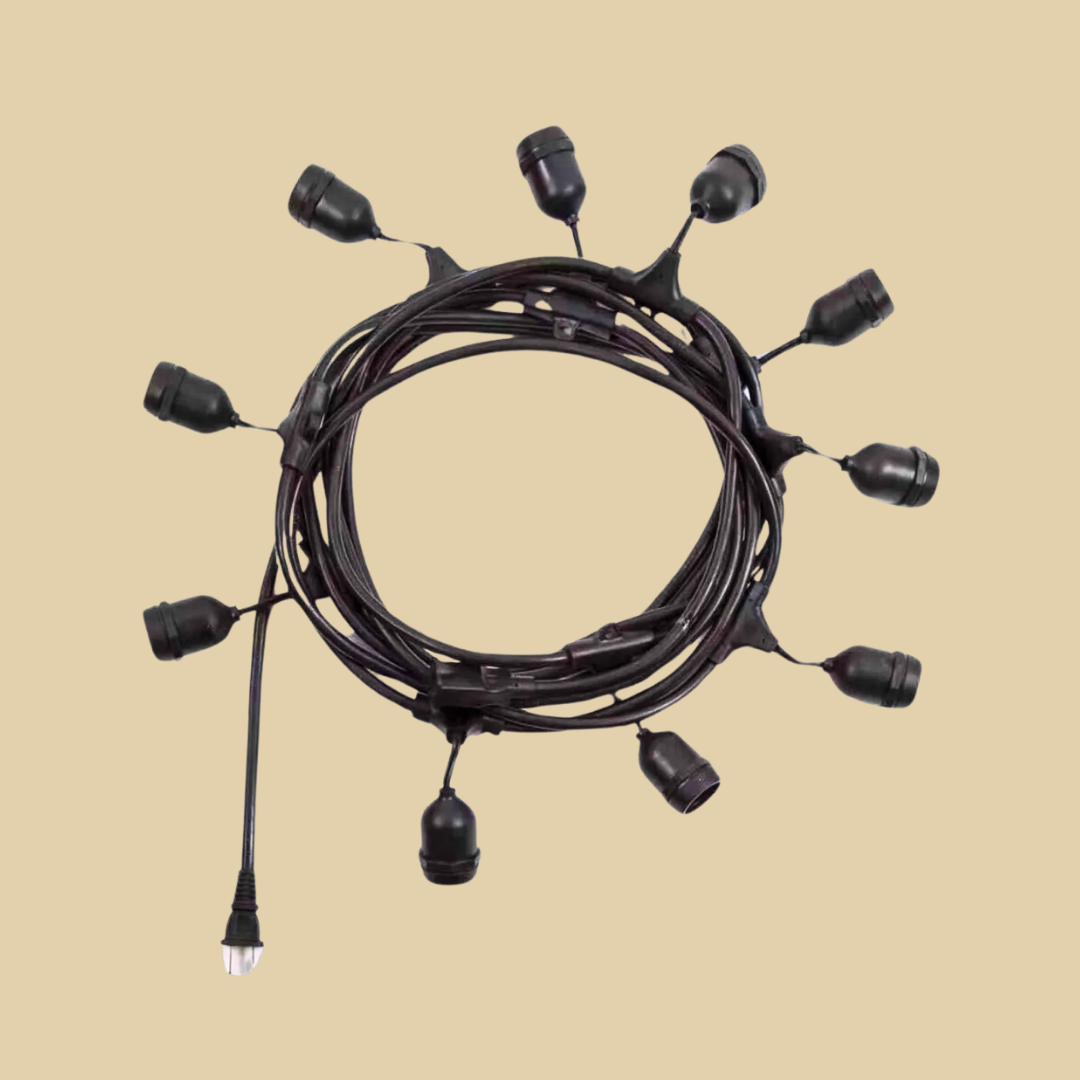 LEDX 10m 10 Duylu Aydınlatma Kablosu E27 Bağlantılı