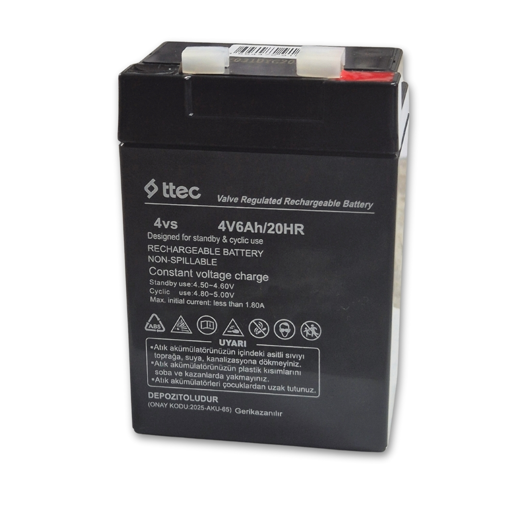 TTEC 4V 6Ah Bakımsız Kuru Akü 0,63kg K:20