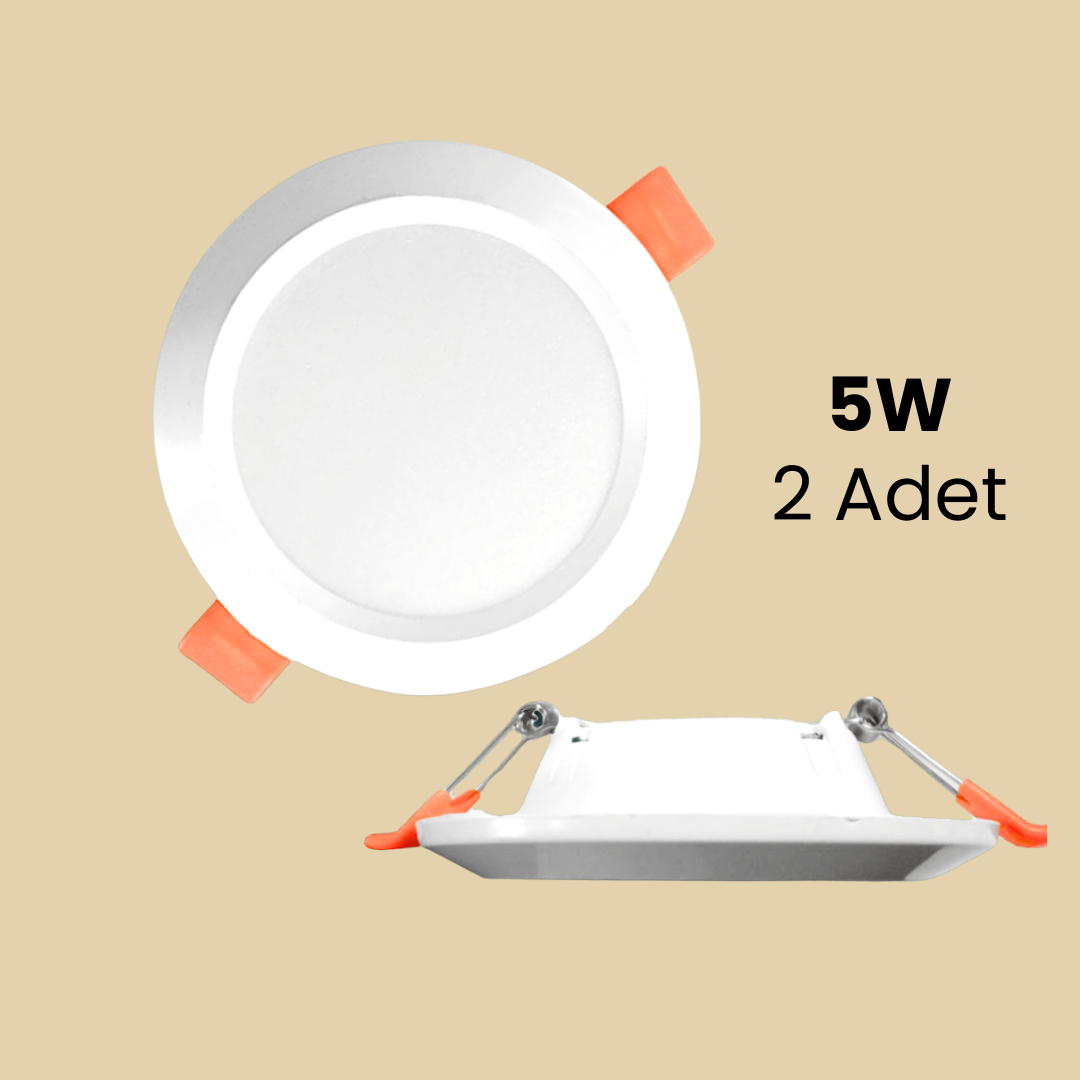 2'li Paket LEDX 5W Led Beyaz Spot Downlight  Koli: 400 Adet