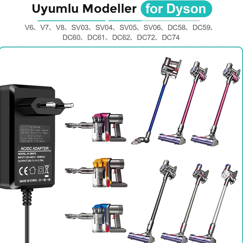 Dyson Uyumlu 26.1V 0.8A Adaptör
