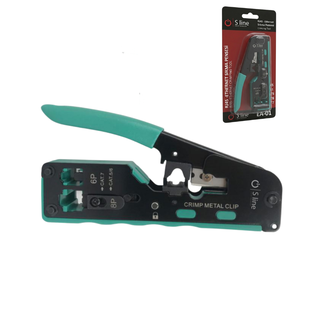 Sline Cat7 Cat6  Cat6a Cat5 Rj45 Rj11 Sıkma Pensesi Koli: 50