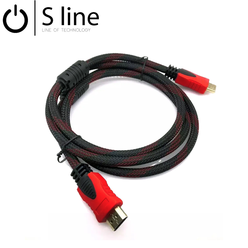 Sline 5m HDMI Kablo V1.4 Erkek-Erkek Örgülü Kablo - K:100