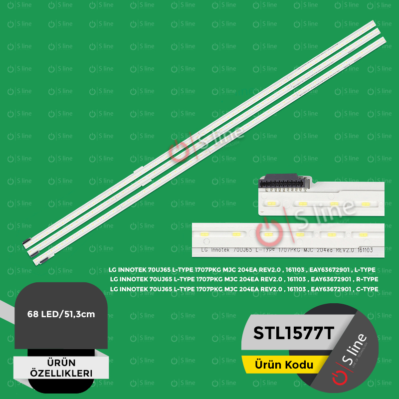 LG 70" 70UJ65 L-R-C TYPE 1707PKG MJC 204EA REV2.0 Tv Led Bar