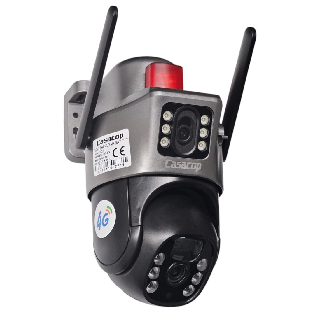 Casacop Q7 Güneş Enerjili Çift Kameralı SIM Destekli 3MP Kamera K:12