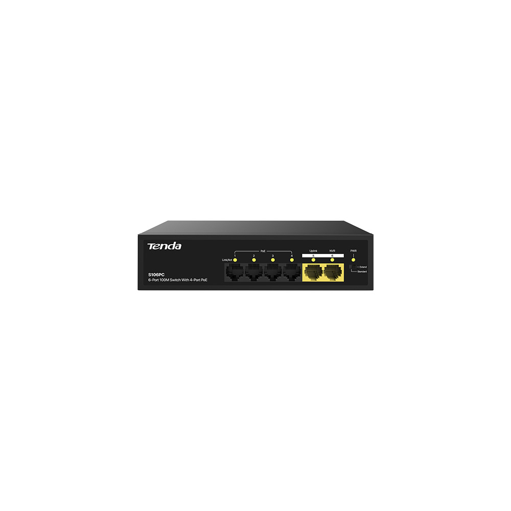 Tenda S106PC Switch Tenda 6-Port 100 M Lite 4Port PoE Switch