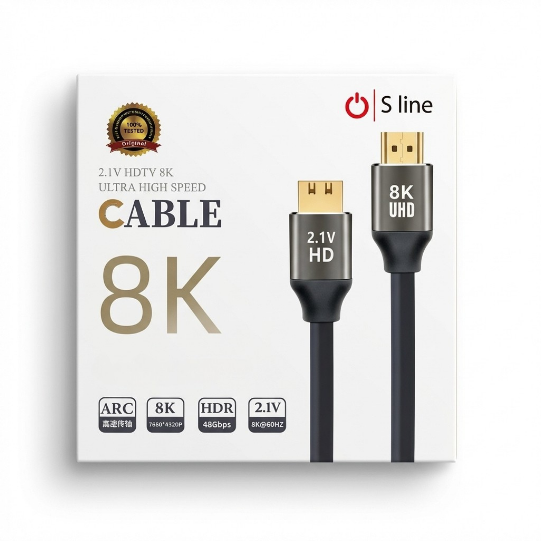 Sline 5 metre 8K HDMI Kablo Erkek-Erkek K:30