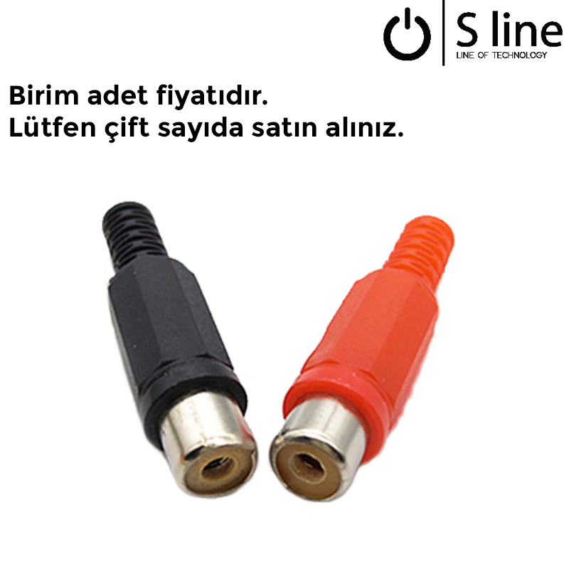 OEM RCA Dişi Jack Kırımızı/Siyah